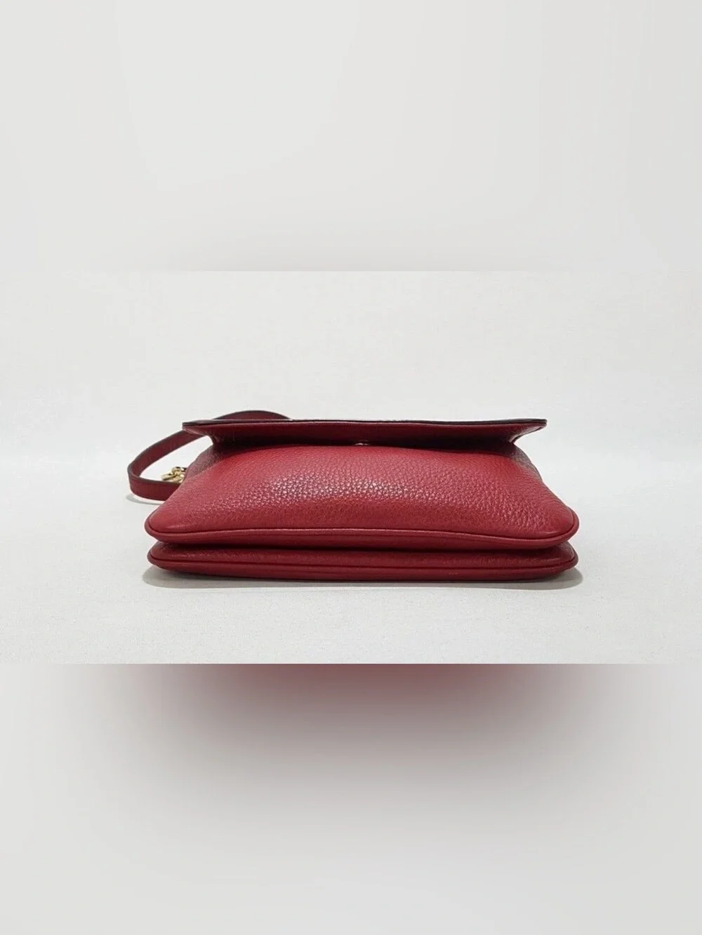 Michael Kors Red Pebbled Leather Crossbody with Gold Chain